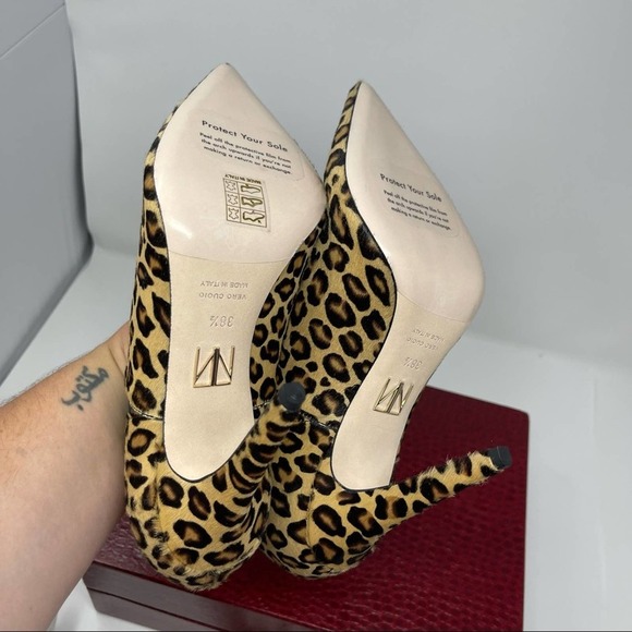 NWT Tamara Mellon League 105 Leopard Haircalf Booties SIZE 38.5 - Picture 8 of 12